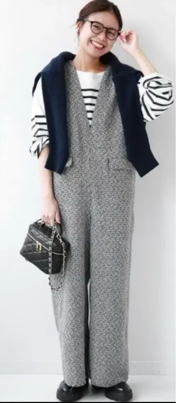 relume 트위드 프린지 V넥 살로펫