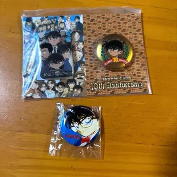 명탐정 코난 탐정들의 진혼가 10주년 기념 배지 캔뱃지 2점 세트