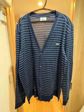 LACOSTE 네이비 스트라이프 가디건 4사이즈 (L사이즈 상당)
