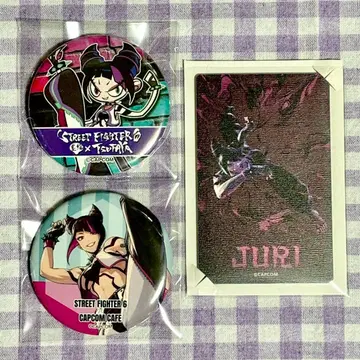 스트리트 파이터 6 캔뱃지 먹그림 캡콤 카페 미러 줄리