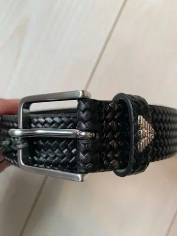 EMPORIOARMANI 블랙 웨빙 벨트