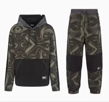 EMPORIO ARMANI EA7 카모 패턴 후디 팬츠 상하의 세트