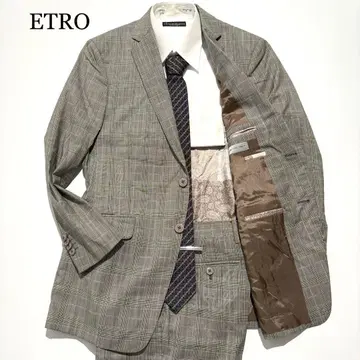 [새상품급] ETRO 수트 셋업 체크 페이즐리 멀티 컬러 48