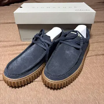 클락스 토힐 로우 27.5cm 네이비 스웨이드 남성용