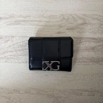 X-girl 블랙 3단 폴더형 지갑