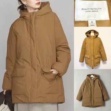 BEAUTY&YOUTH 유나이티드 애로우즈 미들 후디 다운 코트