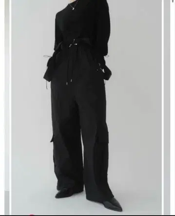 Knuthmarf 서스펜더 카고 팬츠 black