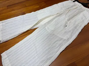 야마다야 Vin 스트라이프 화이트 팬츠