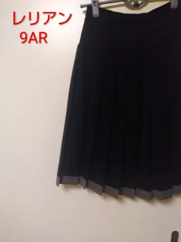 레리안 블랙 플리츠 플레어 스커트 9AR