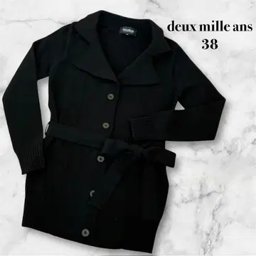 [미사용 새상품] deux mille ans 블랙 니트 가디건 38