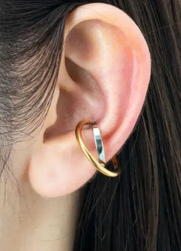 Jouete 이어 커프스 레이어드 콤비 컬러