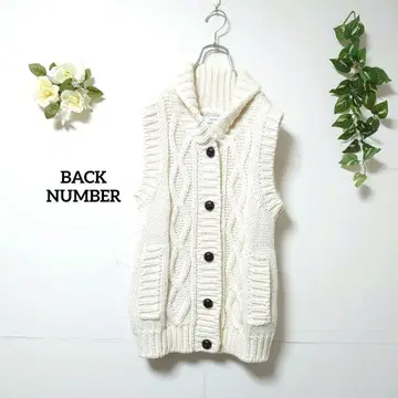 백넘버 니트 베스트 슬리브리스 가디건 L