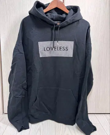 LOVELESS 러브리스 풀오버 후드티 블랙 디스코 로고 남성용 M