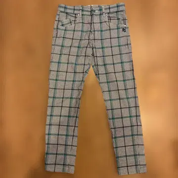 PG 체크 무늬 골프 팬츠