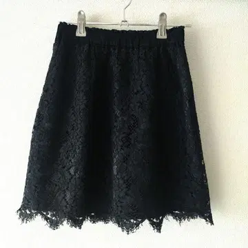 23구 미니 스커트 자수 꽃무늬 일본제 W밴딩 블랙 30 온워드 카시야마