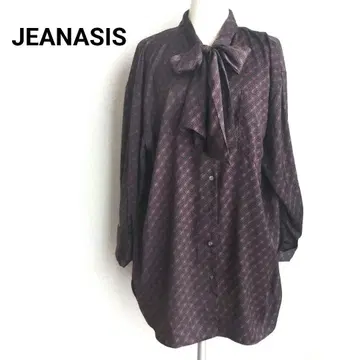 새상품급 지나시스 보타이 블라우스 리본 포함 오버 셔츠 빅 사이즈 긴팔