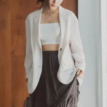 Mila Owen 25SS 시어 드롭 숄더 자켓 화이트