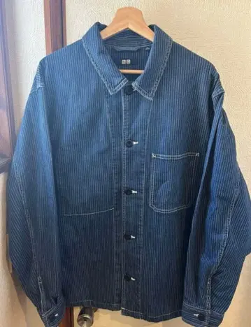 UNIQLO 인디고 스트라이프 커버올