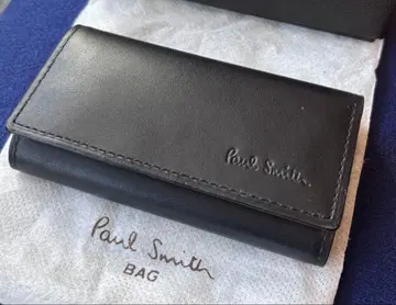 새상품 Paul Smith 블랙 가죽 키케이스 수납 가방 박스 포함