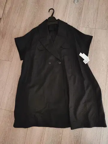 미사용 택 포함 블랙 더블 브레스트 베스트