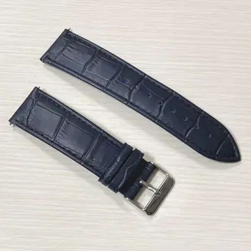 카시스 아발론 22mm 다크 블루 손목시계 벨트 밴딩 가죽 혁