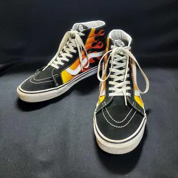 28.5cm VANS SK8-HI 파이어 패턴 스웨이드