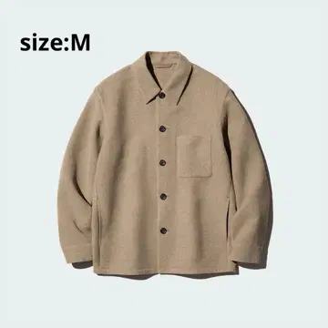 UNIQLO 더블 페이스 셔츠 자켓 M 32 베이지
