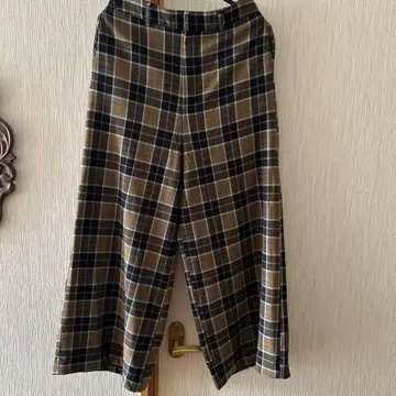 새상품! niko and - 체크 무늬 와이드 팬츠 L