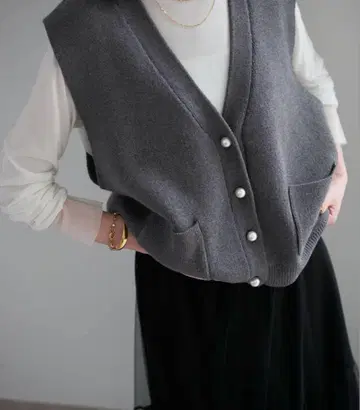 펄 니트 베스트