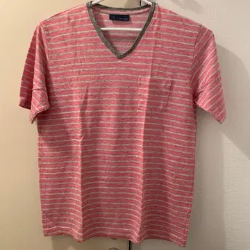 JOSEPH ABBOUD 스트라이프 V넥 T셔츠