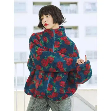 jouetie 쥬에티 패턴 보아 자켓 네이비 꽃무늬 M