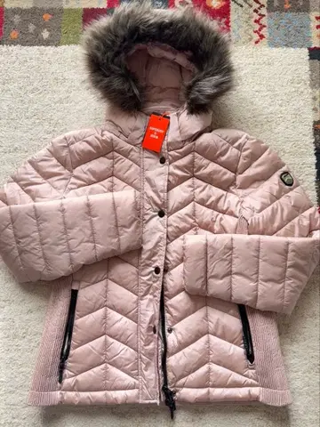SUPERDRY 핑크 퀼팅 다운 자켓