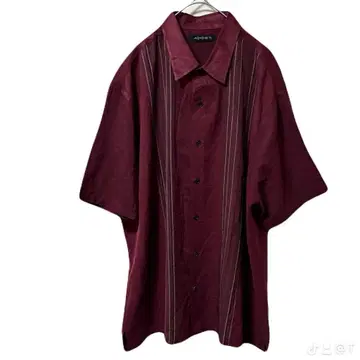 [ AXIST ] 레트로 반팔 와인 레드 셔츠 남성용 2XL 빅 사이즈