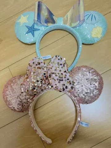 미니 귀 모양 머리띠 2세트