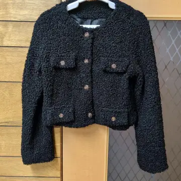 보아 자켓 블랙 크롭 스타일