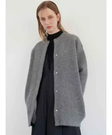 [ 미사용 새상품 ] ELENDEEK 베이직 CN 라쿤 가디건 그레이