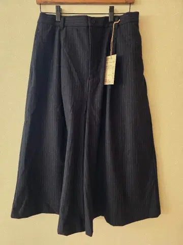 무인양품 네이비 스트라이프 크롭 팬츠 L 사이즈