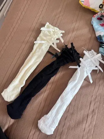 리본 포함 레이스 삭스 3종 세트