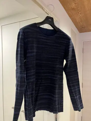 KAZUYUKI KUMAGAI 캐시미어 혼방 보더 컷오프 티셔츠