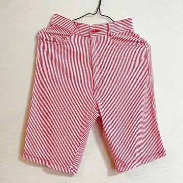 할인 빨간색 x 화이트 스트라이프 숏팬츠 촉감 좋음 멋짐