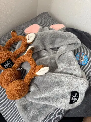 주토피아2 귀 달린 후드 머플러 & 귀도리 세트