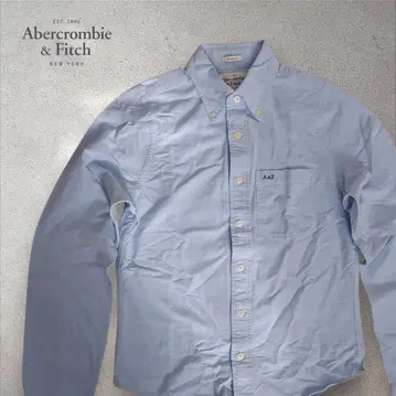 Abercrombie&Fitch 로고 자수 버튼 다운 샴브레이 셔츠 S