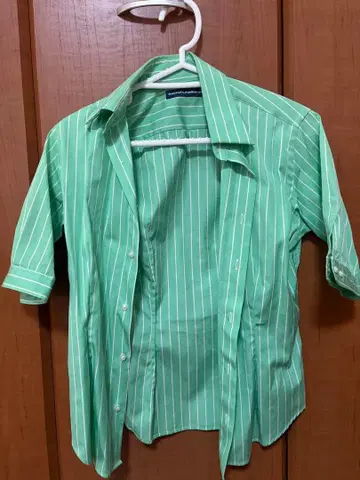 폴로 랄프 로렌 반팔 셔츠 그린 스트라이프