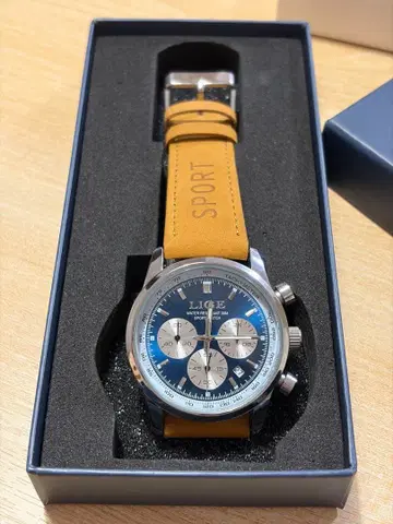 LIGE 스포츠 크로노그래프 손목시계