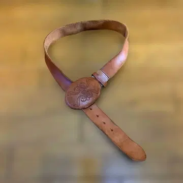 블랙 넘버 가죽 벨트 브라운