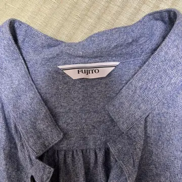 FUJITO 블루 긴팔 버튼 셔츠