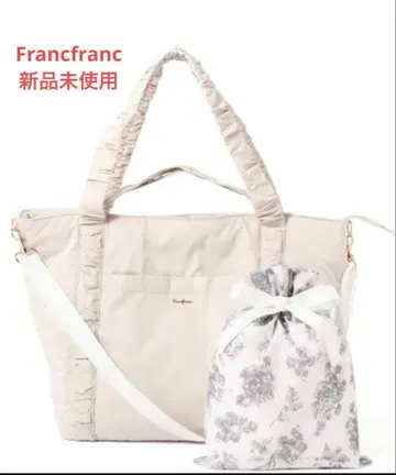 새상품 francfranc 프란프란 클래식 플라워 트래블 백