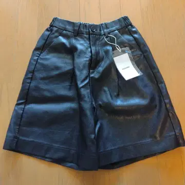 택 포함 미사용 FASHIRU 인조 가죽 하프 팬츠