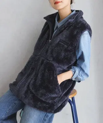 택 포함 새상품 챔피온 Champion 퍼 베스트 XL 사이즈 네이비