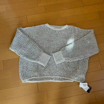 Aga 실버 라메 뜨개질 디자인 스웨터 M